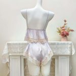 New Sexystyle Premium Padded Erotic Ice Silk Lingeriefrontclasp Nightgown with Embroidered Details