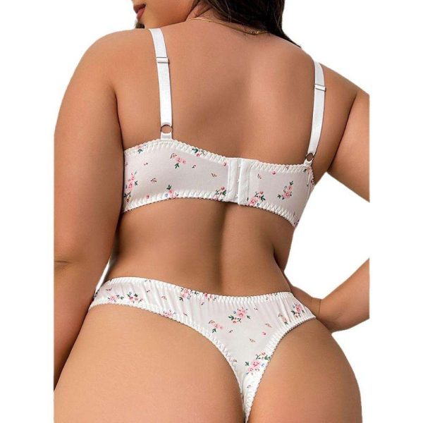 Pure Desire Lace Plus-size Sexy Lingerie Set: Women's Thin, Large-bust, Petite and Sexy Accessory Breasts, Adjustable Bra