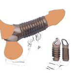 Silicone Reusable Penis Sleeve Strapon Delayed Ejaculation Chastity Device Lock Sperm Erection Sex Toy