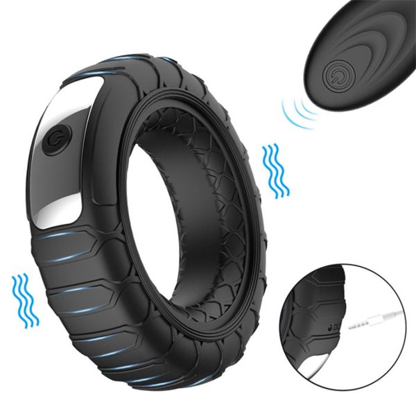 Silicone Delay Ejaculation Magnetic Male Big Black Rubber Penis Ring Vibrator for Men Vibrating Cock Ring