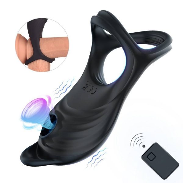 Male Silicone Remote Control Penis Ring Wireless Ultra Soft Cocking for Erection Enhancing Delay Ejaculation Sex Toy for Men