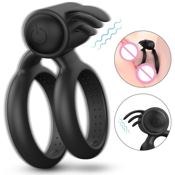 Cock Penis Ring Vibrator Silicone Rubber Male Products Strong Vibration Delay Ejaculation Cock Ring for Men Adult Sex Toy