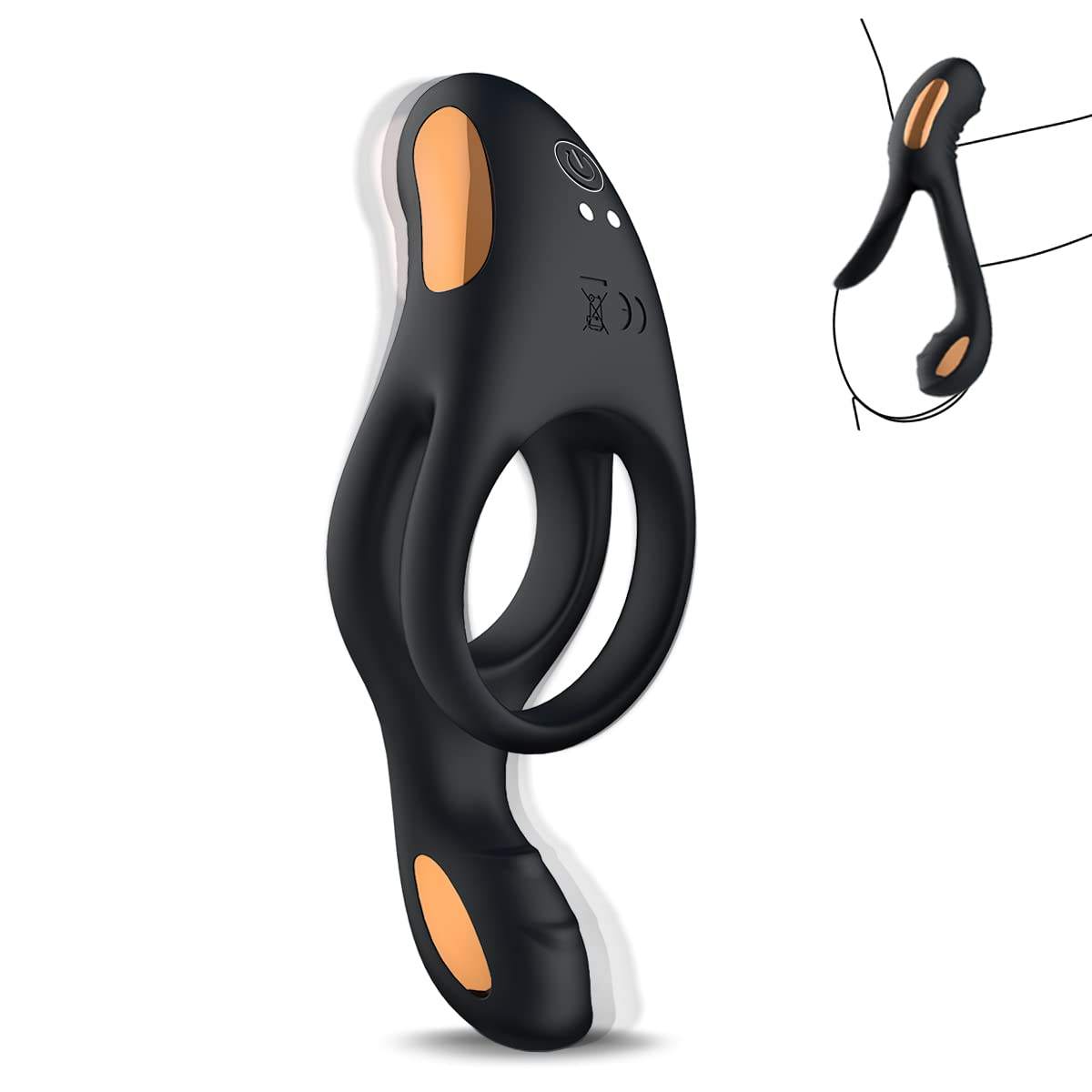 main_pic_0-232 Remote Adult Cock Ring Male Sex Toys Vibrating Cock Ring With Clit Vibrator - 图片 1