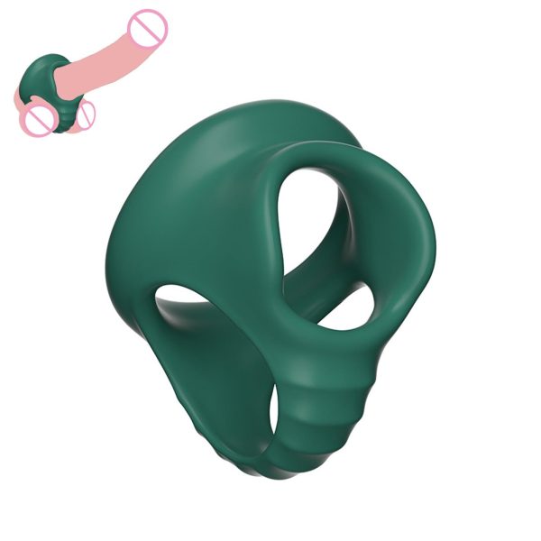 Silicone Penis Ring Male Chastity Device Testicle Bondage Cock Scrotal Ring Longer Lasting Stronger Adult Sex Toy for Men Couple