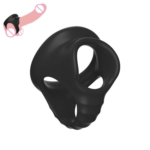 Silicone Penis Ring Male Chastity Device Testicle Bondage Cock Scrotal Ring Longer Lasting Stronger Adult Sex Toy for Men Couple