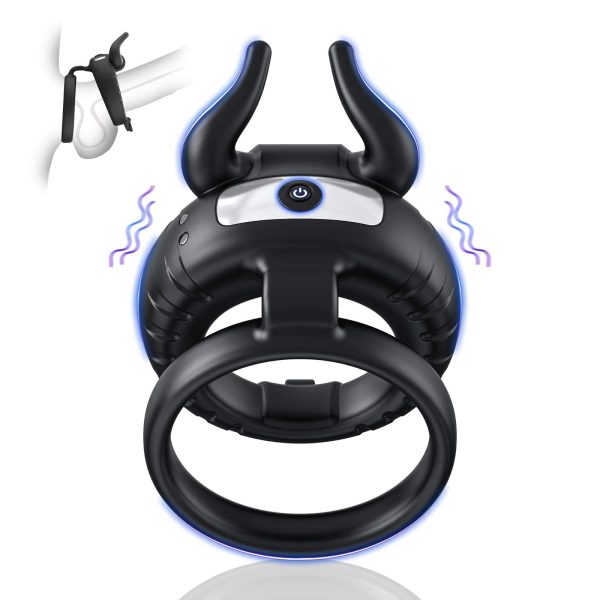 Electric Toys Sex Adult Vibration Silicone Double Penis Ring Wireless Remote Control Cone Lock Ring Men Sex Toys