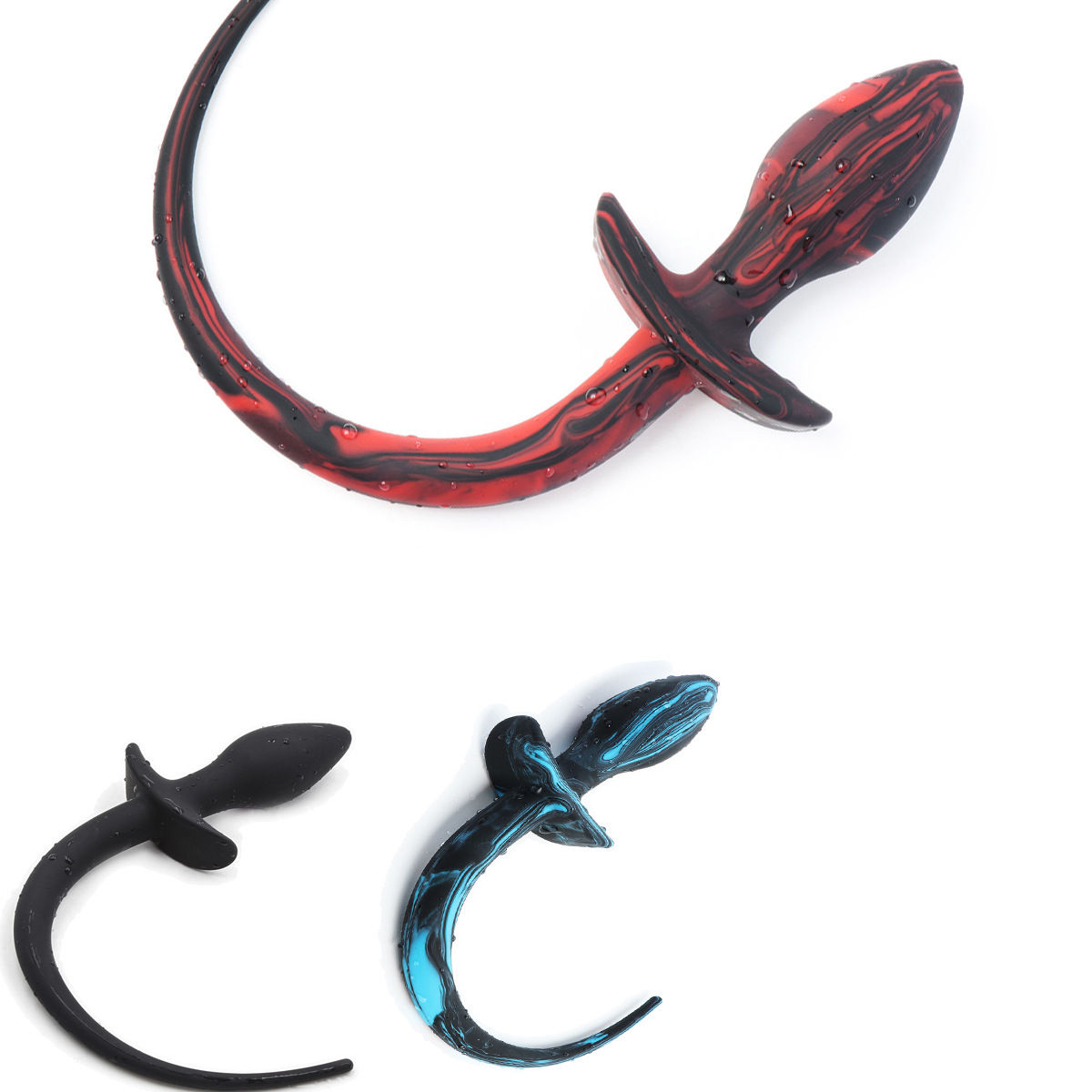 main_pic_0-277 Butt Plug With Dog Puppy Tails Silicone Anal Plug - 图片 1