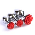 Hot-sale Metal Anal Plug Stainless Butt Plug With Rose Flower Base Sex Toys Anal Plug