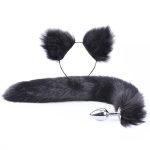 Anal Sex Toys Fox Tail Butt Plug Set With Hairpin Kit Cat Tail Faux Fox Tail Cosplay Anal Plug Set