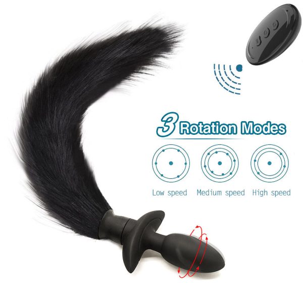 Remote Control Anal Plug Vibrator Fox Tail Cosplay Butt Plug Anal Sex Tail Adult Products Anal Sex Toys for Couples