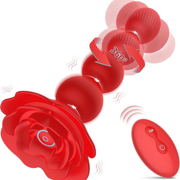 Anal Beads Anal Vibrator Butt Plug,10 Rotate Twist and Vibrating Modes