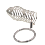 Stainless Steel Penis Ring Restraint Clasp Sleeve Penis Cage Male Penis Bondage Cock Ring Hollow Out Cock Cage Anti-Drop Ring