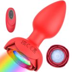 Hot Sale Rose Anal Plug Wireless Remote Control Erotic Masturbation Vibrator Silicone Anal Plug Massager for Women