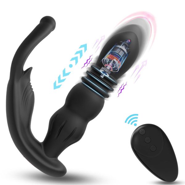 Male Prostate Massager Anal Vibrator Thrusting Vibrating 10 Modes With Cock Ring Anal Plug Anal Sex Toys