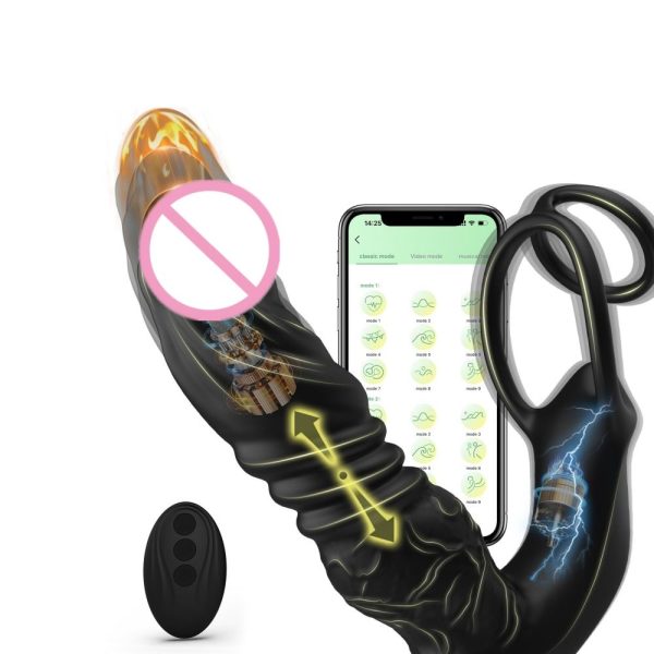 9 Speeds Thrusting Anal Vibrator Men Butt Plug Masturbation G Spot Vibrating Thrust Climax Feeling Adult Toy Anal Plug for Man