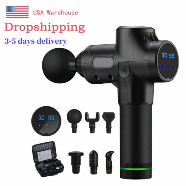 Wholesale-Free Shipping From US- Professional Rechargeable Electrical Deep Vibration Tissue Fascia Muscle Massager Gun