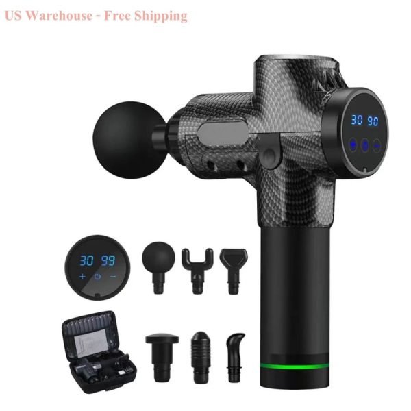 Wholesale - Free Shipping From US- LCD Portable 30 Speed Fascia Gun,shoulder Foot Deep Muscle Tissue Massage Gun,massage Product