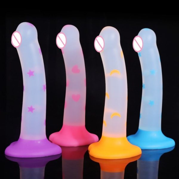 New TPE Dildo Transparent Suction Cup Anal Plug Masturbation Device Confetti Clear Dildo Best Adult Sex Toys for Women