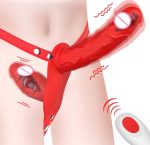 Factory Control Silicone Lesbian Strap On Double Vibrating Dildo Soft Sexy Toys for Adult Sex Safer Sex Silicone Dildo