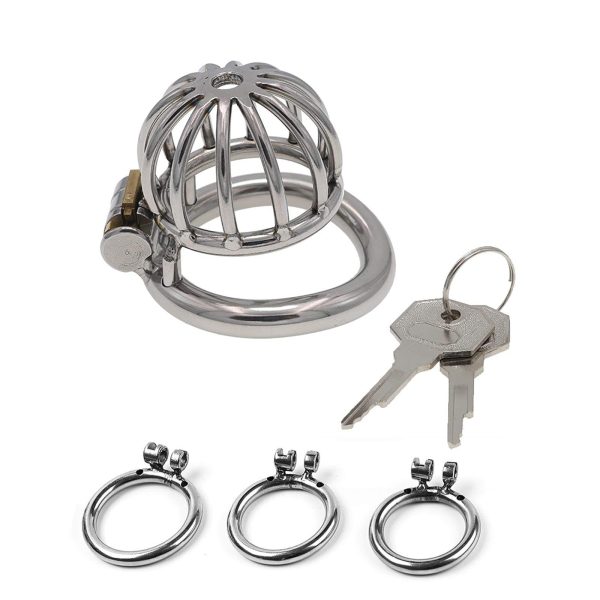 Men's Stainless Steel Chastity Cage Lock Chastity Belt Device Cock Cage Slave Punish Fun BDSM Bondage Sex Toys for Couples