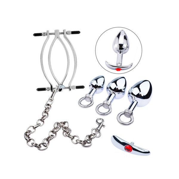 Stainless Steel Clitoris Clamp Vagina Opener Metal Labia Clamps BDSM Bondage Sex Toys Clitoral Stimulator Open Pussy Adult Games