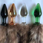 High Quality Glass Crystal Anal Toys Fox Tail Glass Anal Plug Butt Plug Sex Toys Glass Plug Anal Tail Toys