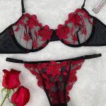 Factory Direct Sale Chemise Panty and Bra Floral Lingerie Attractive Sexy Lady Underwear