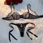 Women Sexy Embroidered Flower Sweet Mesh Lingerie Set Transparent Bra Set Sexy Women Lingerie Set