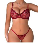 Ready Ship Pretty Girls Cute Micro Bikini Lingerie Set Sexy Sheer Lace Floral Romantic Gift Sleepwear