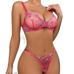 Hot Young Girls Embroidered Underwear Mature Women Fashion Two Piece Sexy Strap Lingerie Set