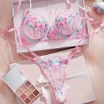 Women's Sexy Underwire Push-Up Lingerie Set Single-Layer Lace with Embroidery Jersey Fabric Thin Style Underwear