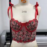 Women's Sexy Lace Hollow Fishbone Embroidery Body Shaping Bra & Brief Sets Temptation Sling Waist Logo Pure Desire Underwear