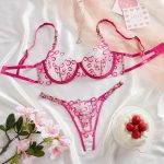 Wholesale Hot Sale Sexy Three Piece Set for Women Black Eyelash Lingerie Bikini Bra and Thongs-for Summer