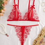 Hot Sale New Romantic Women Solid Bra & Brief Set Lace Halter Cross Women's Underwear Sexy Thin Bra and Lingerie Sets
