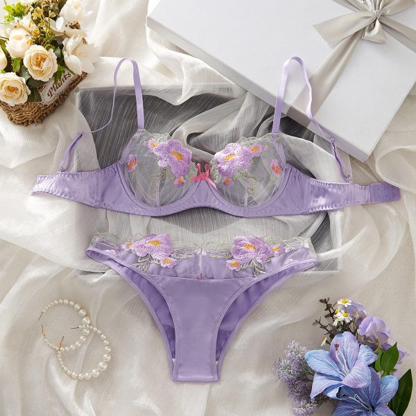 Factory Hot Sale Women's Sexy Lace Erotic Lingerie Set Bra Panties Underwear Set