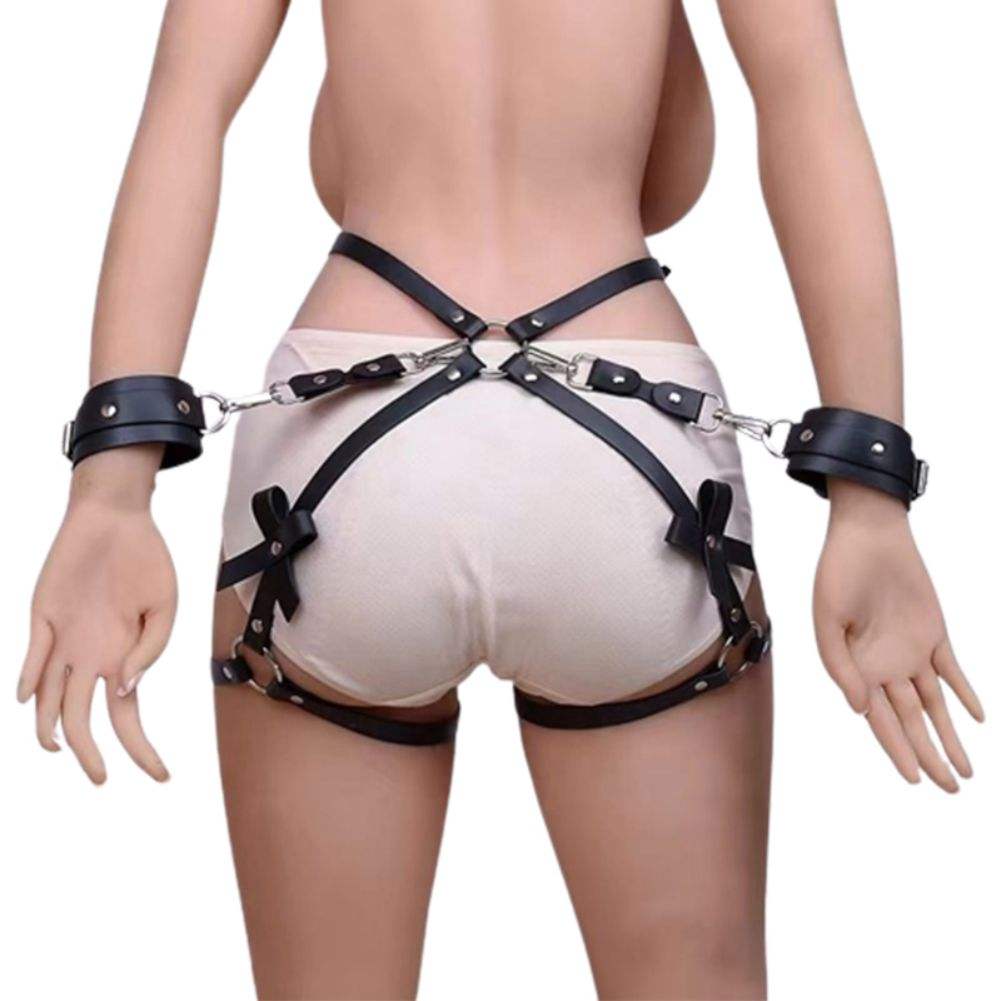 main_pic_0-75 Leather Harness Bondage Lingerie Buttocks Erotic Leg Harness Lingerie Sex Toy Leather Strap on BDSM - 图片 1
