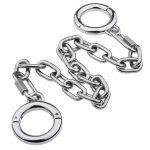 Peerless Sex Restraints Handcuffs Company Oversize Leg Iron Handcuff, Nickel Finish Fuzzy Handcuffs