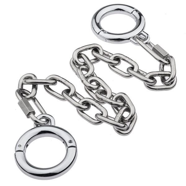 Peerless Sex Restraints Handcuffs Company Oversize Leg Iron Handcuff, Nickel Finish Fuzzy Handcuffs