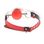 Breathable Ball Gag Harness for Adult Bondage Restraints Sex Play Black Leather Silicone Ball Gag