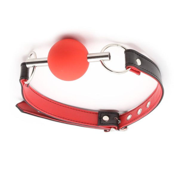 Breathable Ball Gag Harness for Adult Bondage Restraints Sex Play Black Leather Silicone Ball Gag