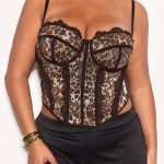 Sexy V-neck Halter, Lace Side Strap, Spicy Girl Body Shaping Fishbone Corset, Romantic Underwear
