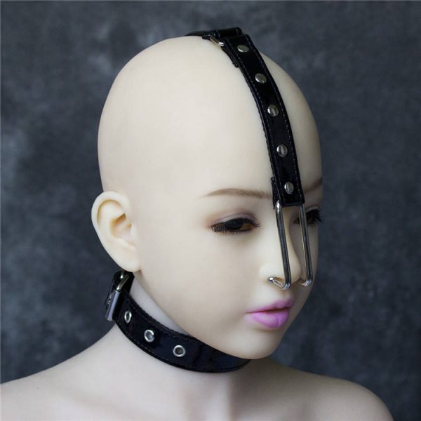 Fetish Sex Toy for Couple Adult Game Bdsm Bondage Metal Nose Hook Nose Clip With Neck Collar SM Leather Harness Restraint Collar