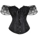 Lace Short-sleeved Shapewear, Thin Corset Top for the Masquerade Ball, Sexy Wedding Dress, Bone Suit