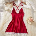 Erotic Lingerie, Sexy Halter, Lace Patchwork, Butterfly, Sweet Girl's Halter, Detachable Chest Pad, Nightgown Set, Bestseller