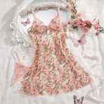 Wholesale of Sexy, Pure and Romantic Lingerie, Mesh Embroidered Dress with Hollowed-out Halter Straps