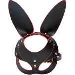 High Quality BDSM Bondage U Leather Cat Rabbit Ear Bunny Face Blindfold, Open Eye Masks for Party Cosplay - 图片 2
