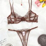 European and American Sex Lingerie Set, Embroidered Sexy Lingerie, Pure and Sensual Girl See-through Sex Lingerie Set - 图片 2