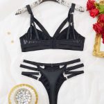 European and American Best-selling Sexy Halter and Cross-strap Seductive Low-V Tie Underwear and Romantic Lingerie Set - 图片 2