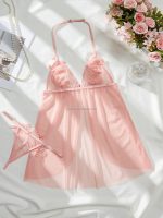 Charming Pastel Pink Babydoll Offering Soft Feminine Touch Babydoll Lingerie Dress Mini Wear Women Nighties Babydoll Lingerie - 图片 2