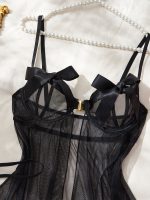 Hot Selling Comfortable Xxxl Plus Size Women's Sexy Lingerie Luxury Hollow Out Lace Sleepwear Sexy Ladies Satin Dress Nightwear - 图片 2